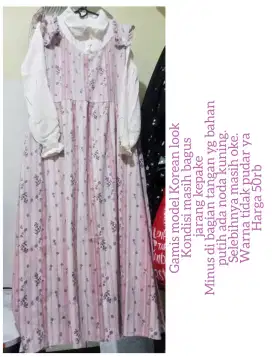Gamis pink model Korean look