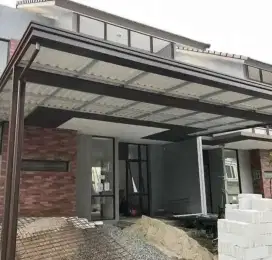 Kanopi atap alderon rangka besi