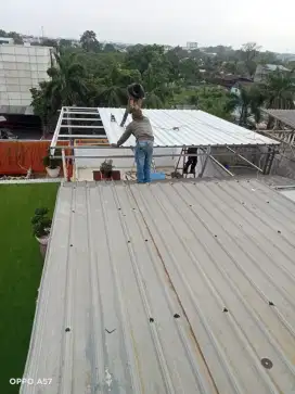 Kanopi atap seng sepandek rangka Hollo 40x40