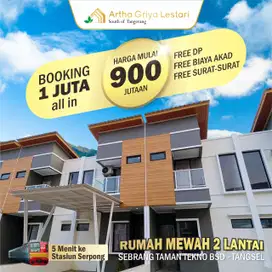 RUMAH CLUSTER 2 LANTAI READY SIAP HUNI TANGERANG SELATAN DEKAT STASIUN