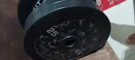 Sepasang Rubber plate 25kg beban karet deltagym