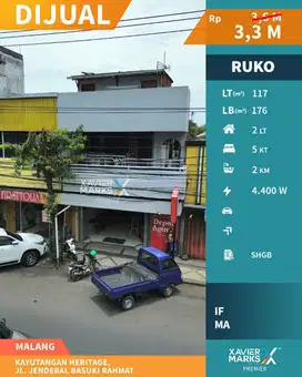 DIJUAL RUKO STRATEGIS DI KAWASAN KAYUTANGAN HERITAGE, MALANG