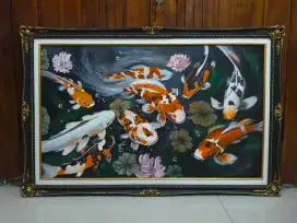 Lukisan kanvas ikan koi 9