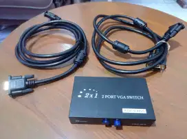 VGA SWITCH 2 ports dan kabel VGA