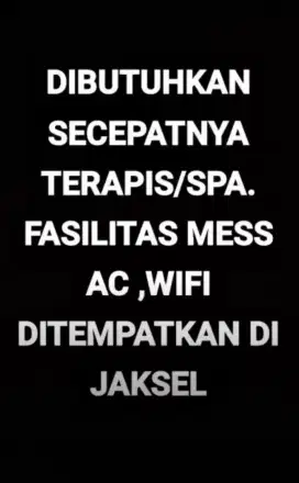 Dibutuhkan Terapis/SPA
