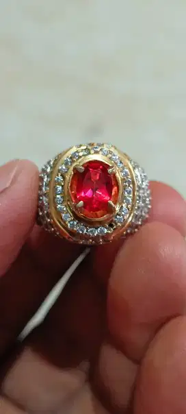 Natural Red Topas Memo GLI Ring Diraf mewah