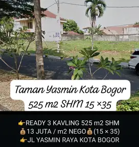 TANAH KAVLING DI JALAN YASMIN RAYA PERUMAHAN TAMAN YASMIN KOTA BOGOR