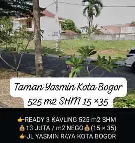 TANAH KAVLING DI JALAN YASMIN RAYA PERUMAHAN TAMAN YASMIN KOTA BOGOR