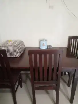 Meja Makan Kayu 6 Kursi