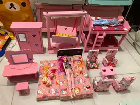 set mainan barbie kayu