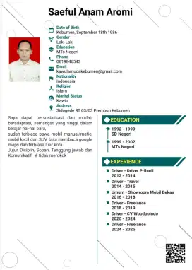 Mencari pekerjaan driver pribadi/kator