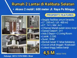 Rumah 2 Lantai di Kalibata Selatan. Akses 2 mobil lega