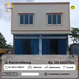 Disewakan Ruko Baru 2LT Poros Paccerakkang Ukuran 2 Petak Siap Pakai