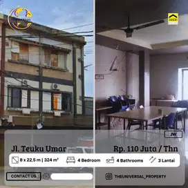 Disewakan Ruko Makassar 3LT Poros Teuku Umar Siap Pakai Strategis