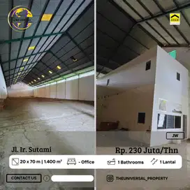 Disewakan Gudang Siap Pakai Ir Sutami Makassar 1 Lantai  Strategis