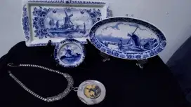 Delft Blue Holland, Piring dan Hiasan Antik/Vintage