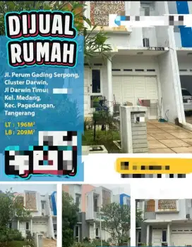 Rumah di jual di Jl.perum gading serpong cluster darwin.