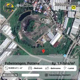 Dijual Tanah Luas Poros Pattene Lokasi Dekat Pergudangan