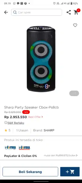 Speaker aktif Sharp