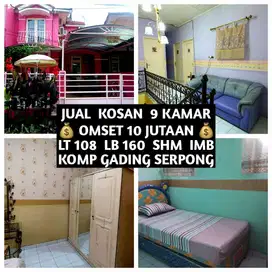JUAL KOS KOST KOSAN KOSTAN 9 KAMAR DI GADING SERPONG TANGERANG