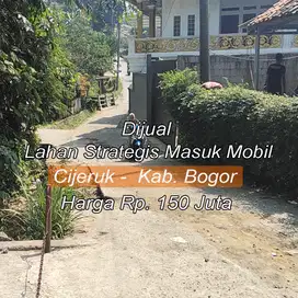 Dijual Lahan Strategis Akses Masuk Mobil Cijeruk Bogor.