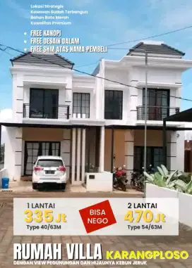 Rumah Villa dkt Batu 2lt 400 jt an