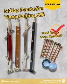 Tiang railing tangga kaca hand railing pvc