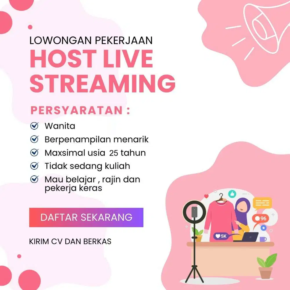 Dibutuhkan 2orang host live.