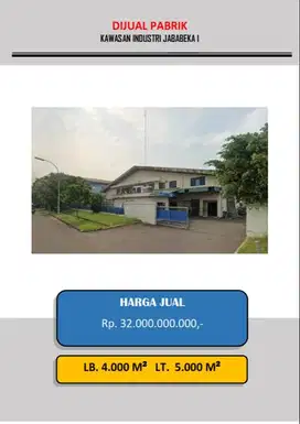 DIJUAL PABRIK JABABEKA 1 MURAH