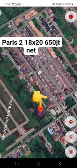 Tanah siap bangun paris 2 ukuran 18 x 20
