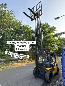 READY KOMATSU 3 TON MAST TRILIFT 4,7 METER MANUAL BISA KERJA KONTAINER