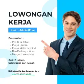 Loker Kurir Admin Pria WFH Packing Gudang Lowongan Kerja Kerja Rumah