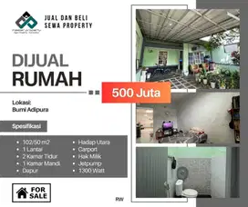 Jual cepat rumah 1 lantai di Komplek Bumi Adipura Gedebage Bandung