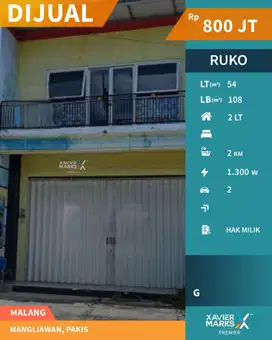 Butuh Cepat Laku Dijual Ruko 2 Lantai Pakis Malang Cocok Untuk Usaha