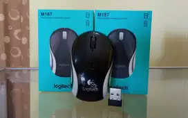 Wireless Mouse Logitech M187 Mouse Tanpa Kabel Kondisi Baru free Batre