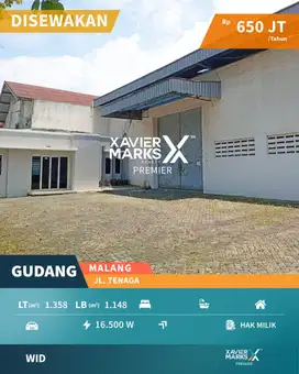Disewakan Gudang Jl Tenaga Blimbing Kota Malang Super Luas Untuk Usaha