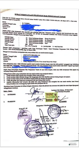 Jual Tanah bisa TT atau Barter