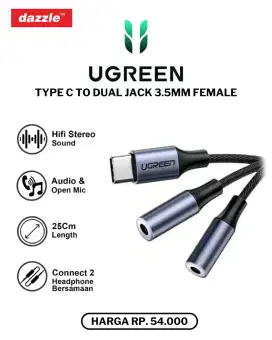 UGREEN SPLITTER TYPE C TO DUAL JACK 3.5MM