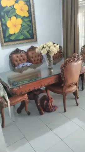 DIJUAL MEJA MAKAN JEPARA ASLI ORIGINAL BAWAAN