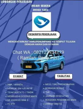 Lowongan Pengemudi Taksi Bluebird