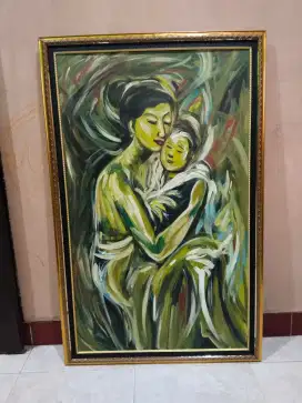 jual lukisan dari palet ibu dan anak.