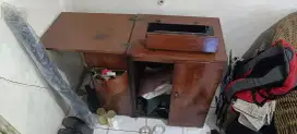Meja mesin jahit / lemari mesin jahit singer kayu jati