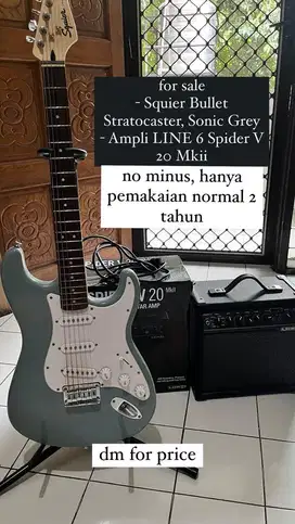 Squier Bullet Stratocaster + Amplifier LINE 6 Spider v20 Mkii