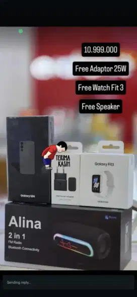 PROMO SAMSUNG S24 8/256 FREE SMARTWATCH + TRAVEL ADAPTOR + SPEAKER