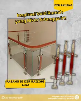 Tiang tangga stenlis tiang railing kaca hand railing pvc