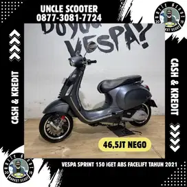 Vespa Sprint 150 iGET Facelift Tahun 2021 Abu Doff Original