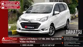 Daihatsu Sigra 1.2 R Deluxe AT NIK 2016 Tgn 1 Dr Br White On Black