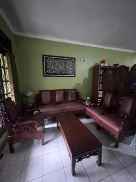 Kursi jati ukir antik jok baru lapis Oscar