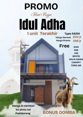 Rumah cluster 2 lantai dekat pintu toll padalarang