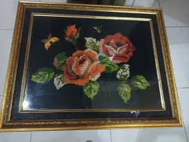 Pajangan dinding bunga kristik 52x42 cm